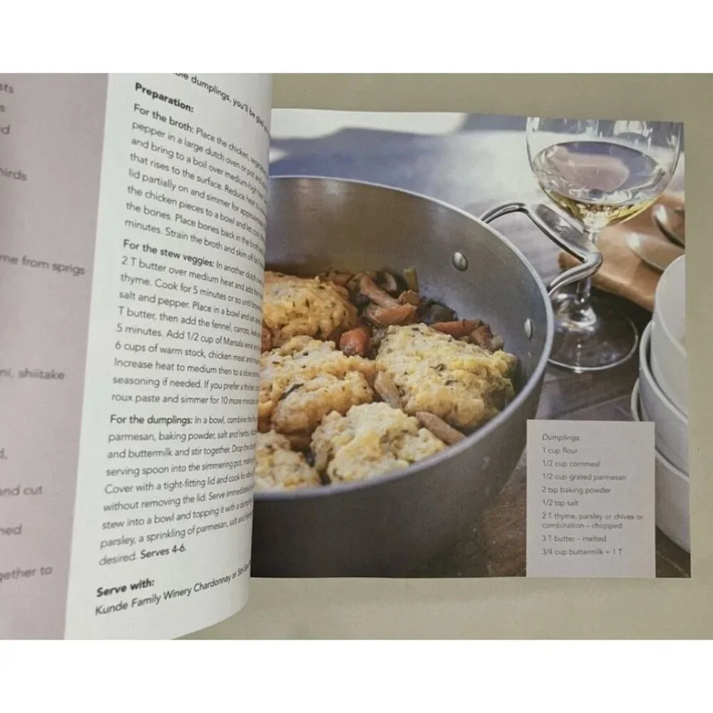 Kunde Food & Wine Cookbook Sonoma Winery Coffee Table Book Recipes - Picture 2 of 3